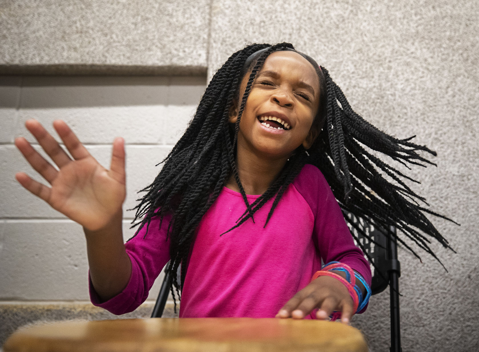 Kwanzaa little girl drummer